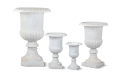 Outdoor Fiberglass Pot With Stand - White Color