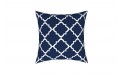 وسادة جانبية لون الأزرق بنقوش بيضاء