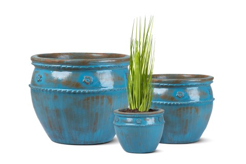  حوض سيراميك معتق لون أزرق