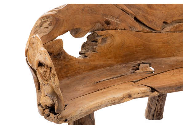 مقعد مع مسند ظهر  من الخشب الطبيعي 