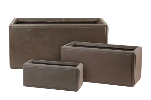 Rectangular Fiber Clay Pot Brown