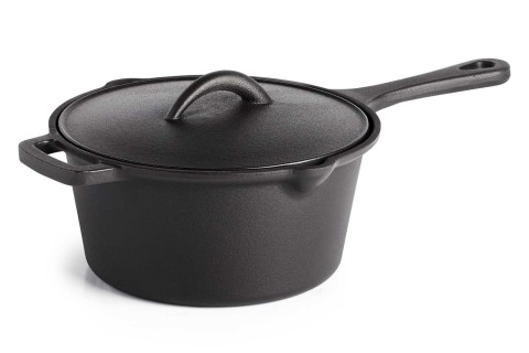 مقلاة صلصة نابليون المصنوعة من الحديد الزهر مع غطاء