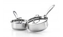 طقم مقلاة صلصة نابليون من الفولاذ المقاوم للصدأ مكون من قطعتين