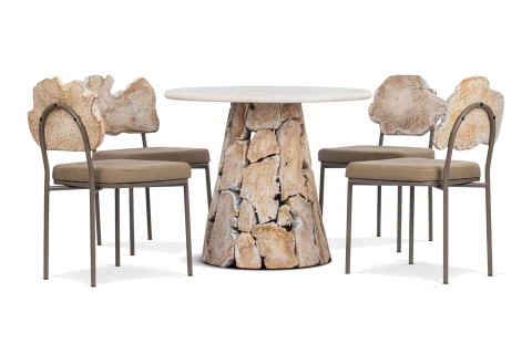 Teak Wood Outdoor Dining Set - 4 Chairs