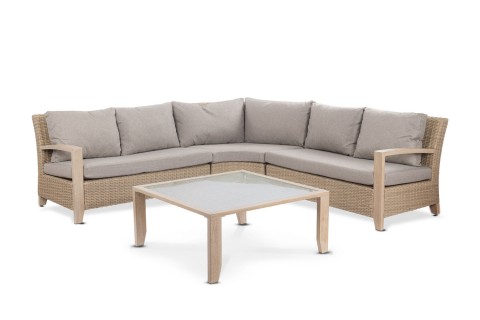 طقم جلوس خارجي زاوية مع طاولة