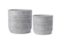 Light Grey Cylindrical Cement Pot