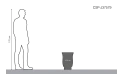 فازة اسمنتية بتصميم أسطواني باللون الرمادي والأخضر الداكن