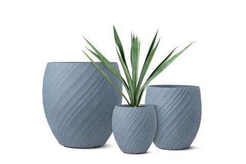 حوض اسمنتي  أسطواني لون رمادي فاتح