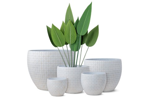 حوض اسمنتي دائري  - اللون أبيض 