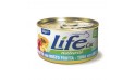 طعام معلب بلحم التونة مع قطع الفواكه للقطط من لايف كات -  85 جم 