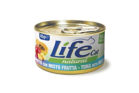 طعام معلب بلحم التونة مع قطع الفواكه للقطط من لايف كات -  85..