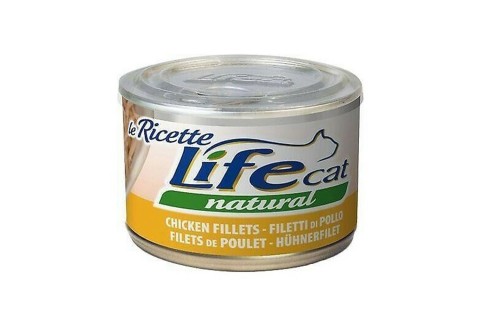 طعام معلب بفيليه الدجاج للقطط من لايف كات  -  150 جم 