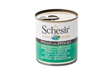 طعام معلب بالدجاج والسبانخ للكلاب من شيسر، 285 جرام