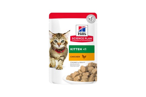 طعام رطب ساينس بلان مع قطع الدجاج في مرق للقطط الصغيرة من هي..