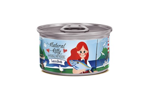 طعام معلب بالتونة في مرق للقطط من ناتشورال كيتي، 80 جرام