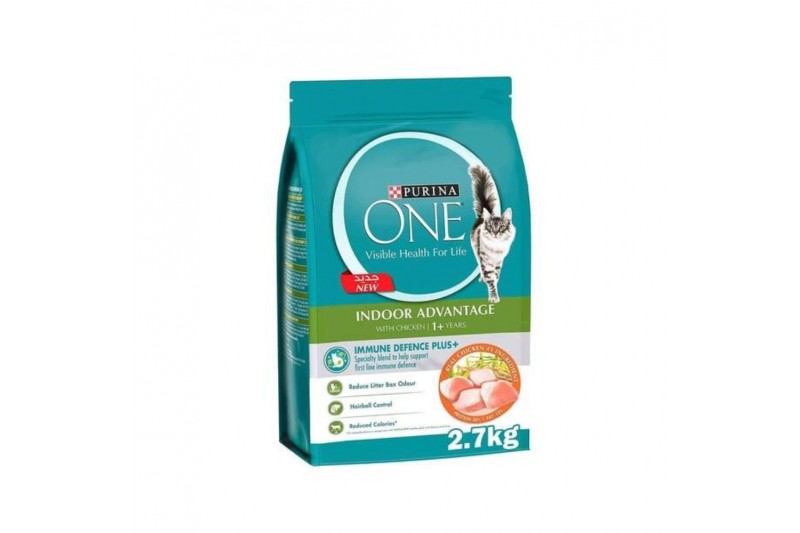 طعام جاف بالدجاج للقطط المنزلية البالغة من بيورينا وان - 2.7 كغم