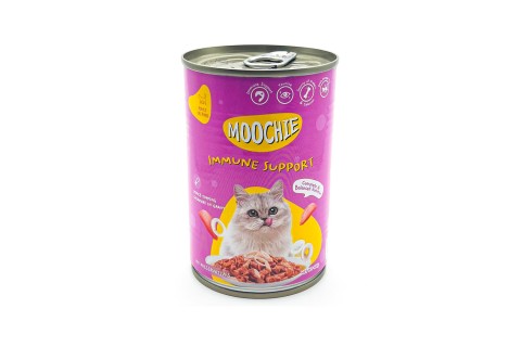 طعام معلب سمك الحبار المفروم في المرق للقطط من موتشي - 400 ج..