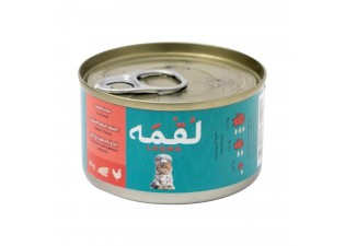 طعام رطب بالدجاج والسلمون في المرق للقطط من لقمة - 85 جم