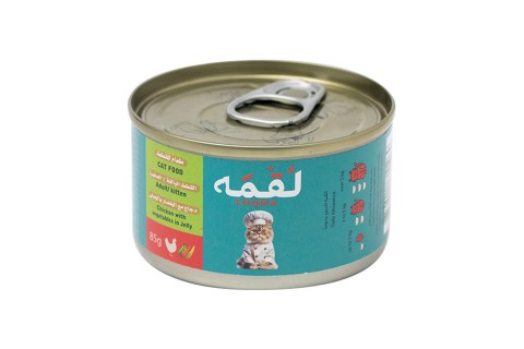 طعام رطب جيلي مع الدجاج والخضار للقطط من لقمة - 85 جم