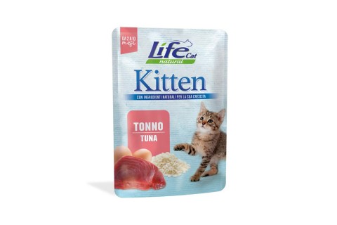 كيس طعام رطب مع التونة للقطط من لايف كات - 70 جم