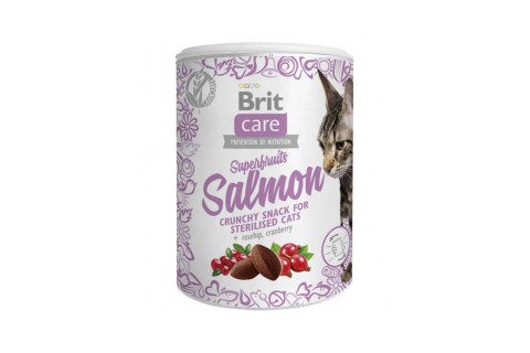 مكافآت سوبرفروت بالسلمون للقطط المعقمة من بريت كير - 100 جم