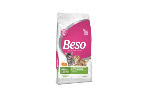 طعام جاف كامل ومتوازن غني بالدجاج للقطط الصغيرة من بيسو - 1 ..