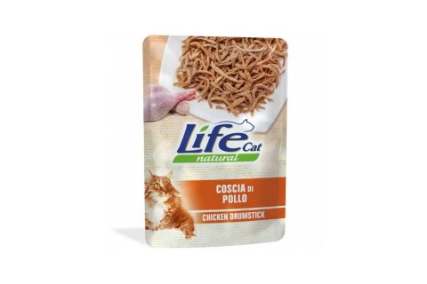طعام القطط لايف كات الطبيعي بفخذ الدجاج - 70 جم