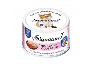 طعام القطط المعلب Signature7 بنكهة الدجاج والتوت الغوجي - 80 جم