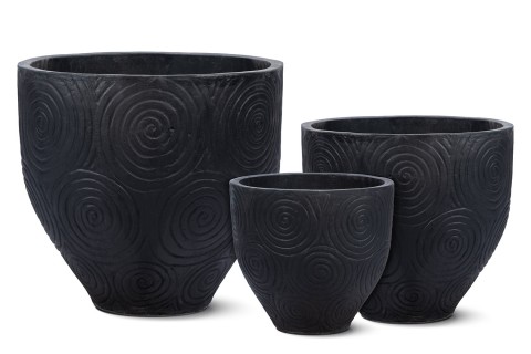 حوض فايبرأسمنت مزخرف - تصميم "نجارون" أسود مطفي