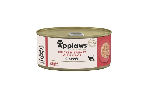 طعام رطب بصدور الدجاج ولحم البط للقطط من أبلاوز -  70 جم 
