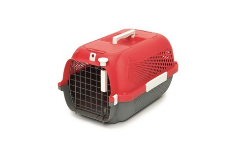 صندوق نقل للقطط من كات-إت، أحمر كرزي، متوسط، 56.5 طول × 37.6..