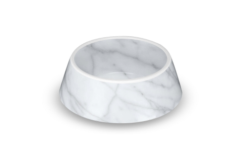وعاء كارارا ماربل للحيوانات من تارهونغ، متوسط، 7.8 × 7.8 × 2..