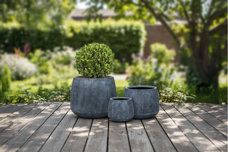 حوض بوليريسين دائري خارجي - لون رمادي