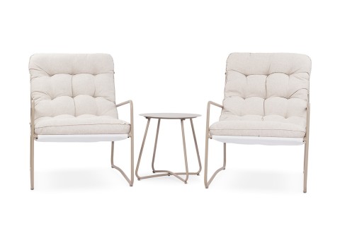 جلسة بسترو الخارجية مع طاولة وسط  - مقعدين 