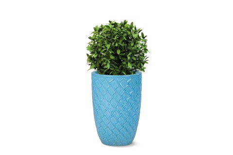 حوض سيراميك أسطواني باللون الأزرق