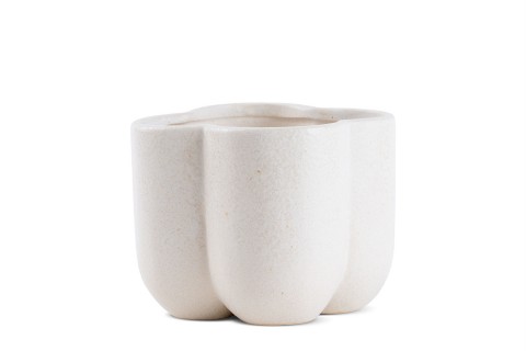 حوض سيراميك زهري الشكل – لون أبيض مرقّط