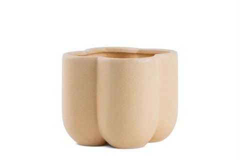 حوض سيراميك زهري الشكل – لون أصفر مرقّط