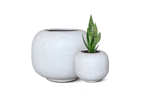 حوض حجري دائري - لون رمادي 