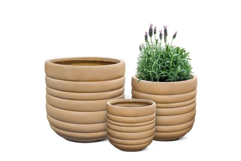 حوض حجري دائري - لون بني 