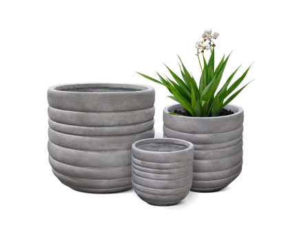 حوض حجري دائري - لون رمادي 