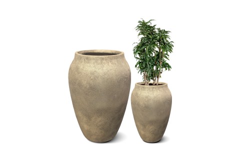 حوض طين (فخار) - لون بيج