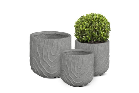 حوض اسمنتي بتصميم نقوش بارزة -  لون رمادي 