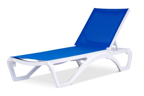 كرسي استرخاء/تشمس بلاستيكي - أزرق 