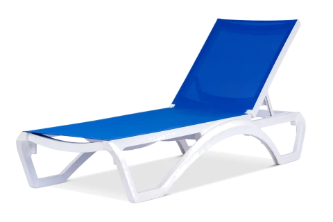 كرسي استرخاء/تشمس بلاستيكي - أزرق 