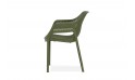 كرسي بلاستيك مع مسند للظهر- لون أخضر عشبي 