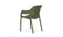 كرسي بلاستيك مع مسند للظهر- لون أخضر عشبي 