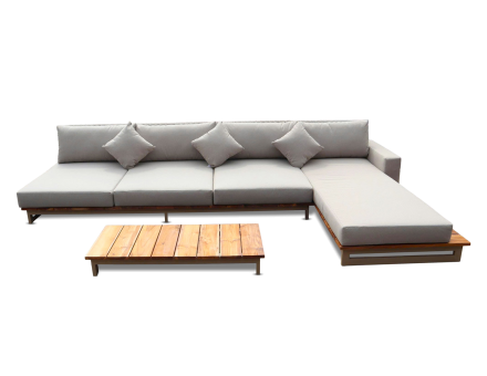 جلسة سيميلون الخارجية الفاخرة مع طاولة وسط - 3 قطع