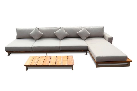 جلسة سيميلون الخارجية الفاخرة مع طاولة وسط - 3 قطع