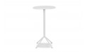 طاولة مرتفعة بلاستيكية مع كرسيين - لون أبيض