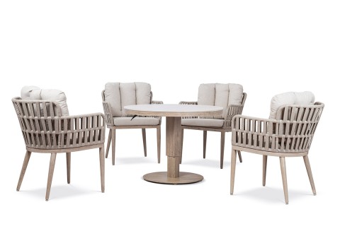 طقم طاولة طعام خارجي كوزي - 4 مقاعد